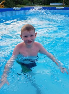 Hunter swimming